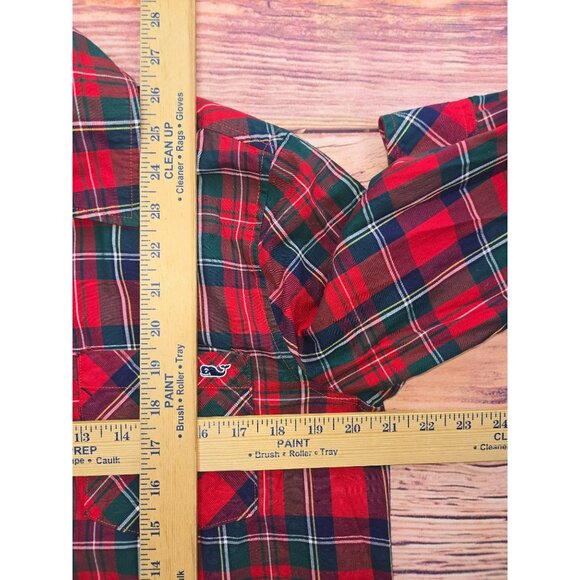Vineyard Vines Womens Red Plaid Long Sleeve Shirt 10 - Picture 7 of 7